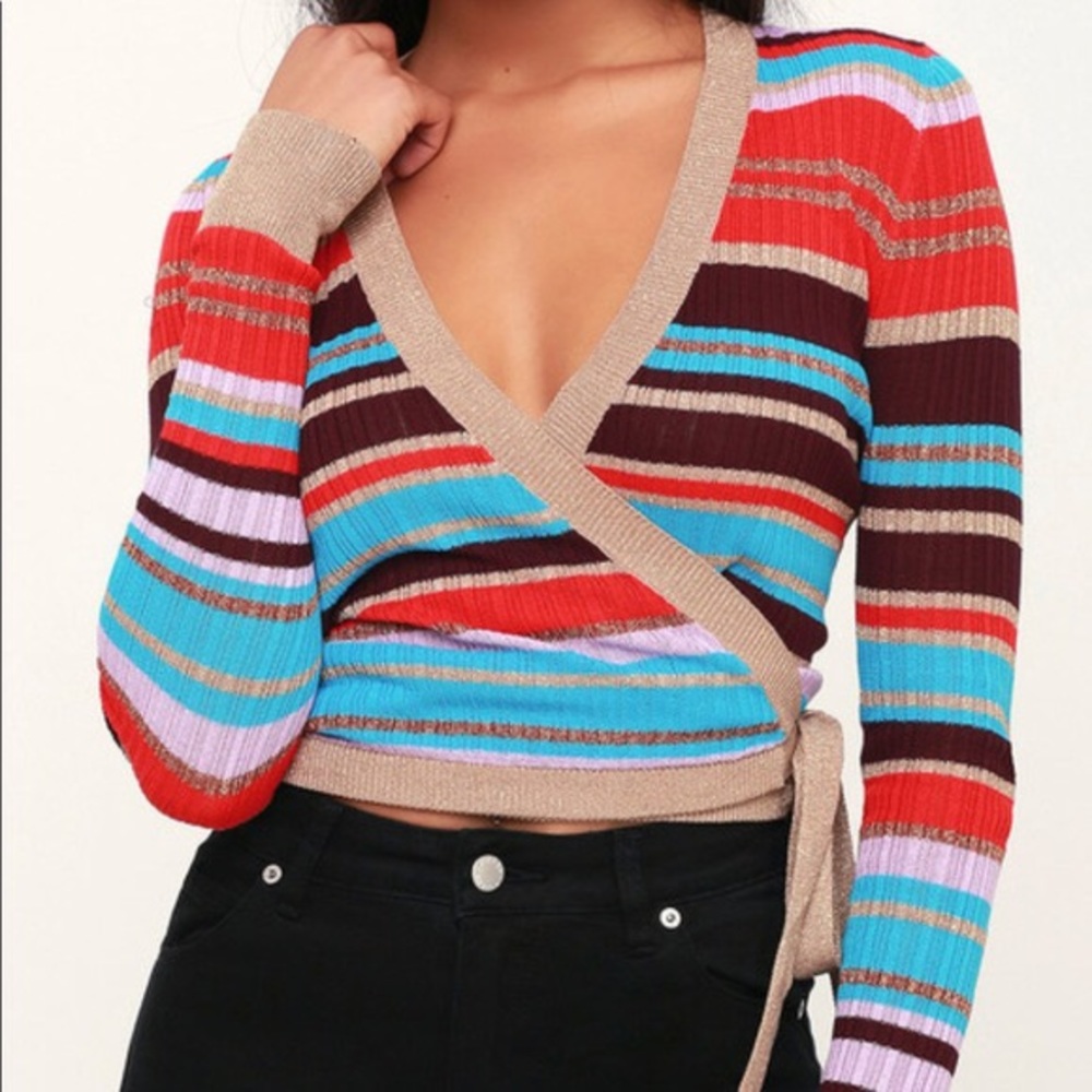 Honey Punch Multicolored Sweater Wrap